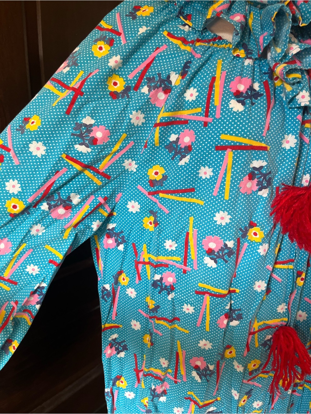 Vintage 70s 80s Clown Costume Handmade Blue Polka Dot 2 Piece Adult Unisex M-XL - Picture 2 of 7